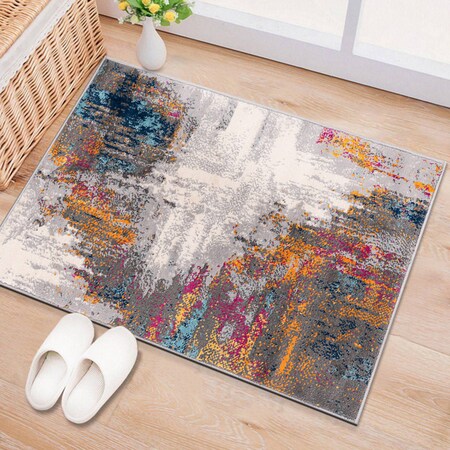 World Rug Gallery Bari Contemporary Abstract Art Area Rug 2'x3' Multi 4055MULTI2X3
